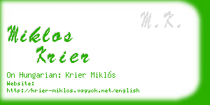 miklos krier business card